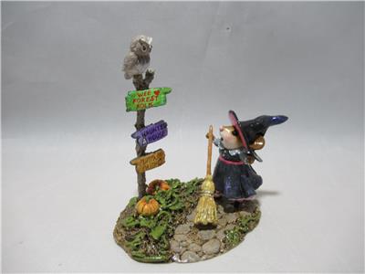 Wee Forest Folk Which Way Witch Retired Halloween WFF - Wonderful