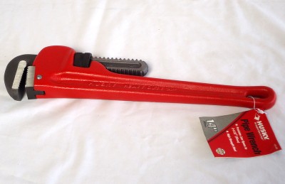 forged wrench pipe drop husky 350mm jaws strength duty heavy steel