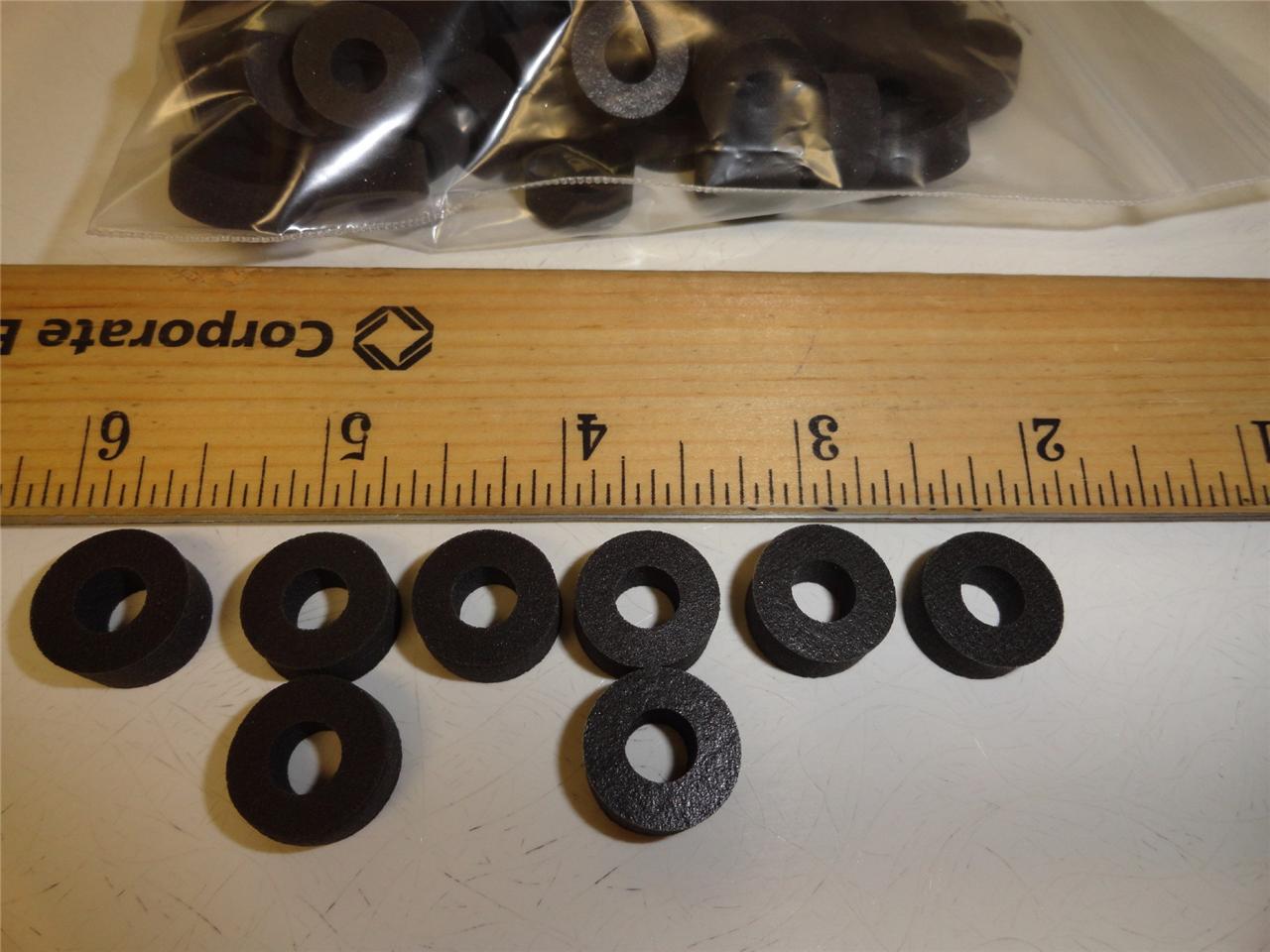Rubber Foam Washer QTY10 Black 9/16" OD x1/4" ID x1/4"W Insulator