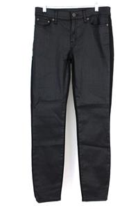 womens black wax coated jeans