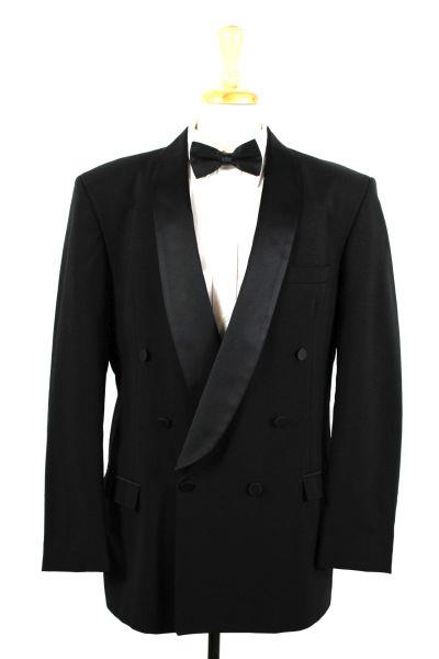 vintage black OSCAR DE LA RENTA tuxedo tux jacket double breasted shawl ...