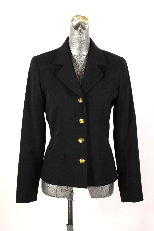 womens black AUSTIN REED blazer jacket gold buttons career occasion ...