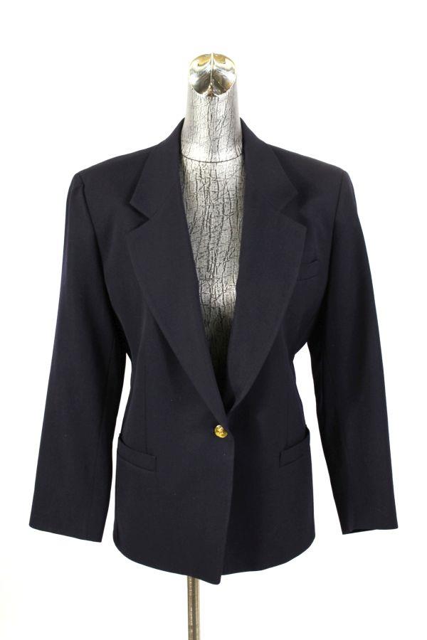 womens navy blue AUSTIN REED blazer jacket gold buttons wool classic ...