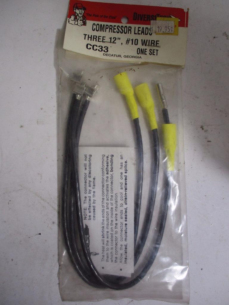 DiversiTech 3 pkg. 12" Compressor Leads Terminal Repair Kit 10 Wire