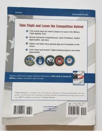 Military Flight Aptitude Tests by Solomon Wiener (2002, P.B. Book) ARCO; 6th Ed.