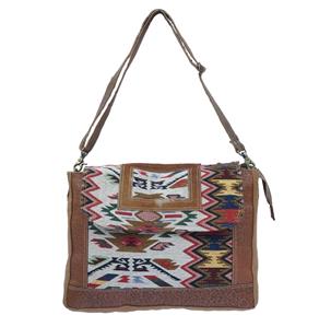 Hopofly Gevi Messenger Bag Crafted Leather, & Upcycled