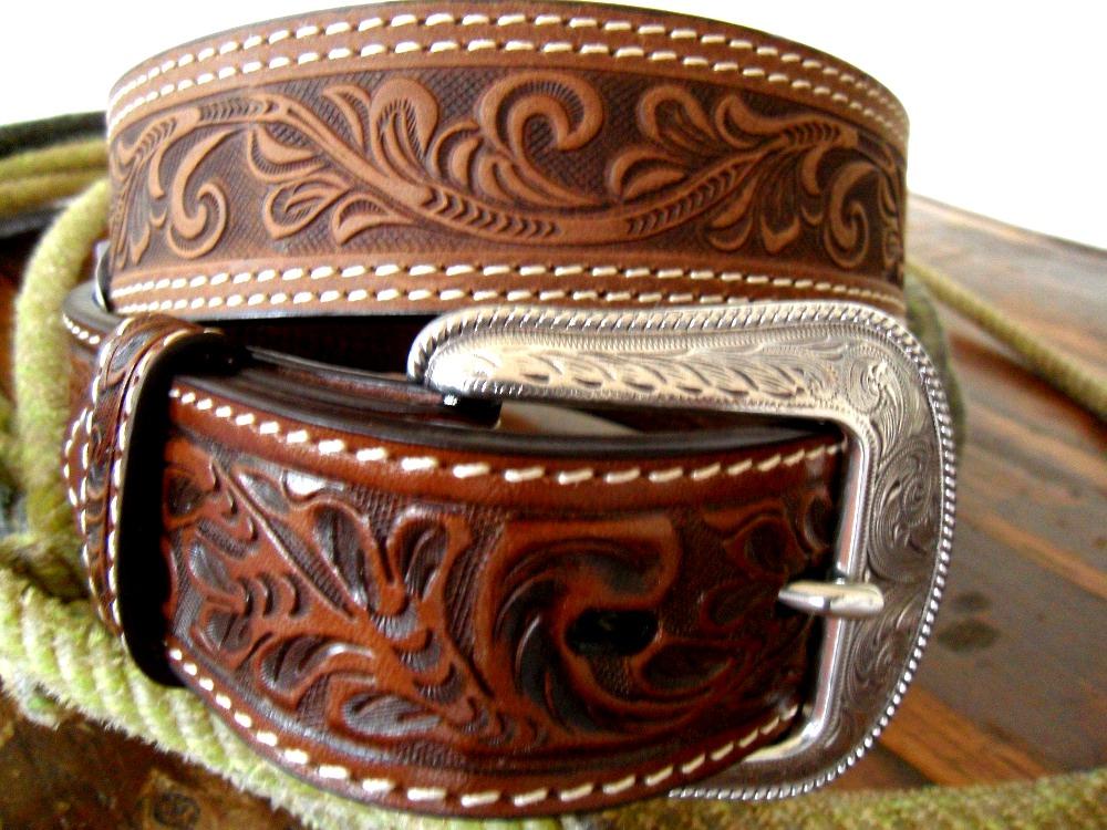 hand tooled western belt