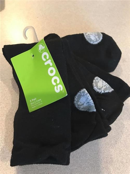 Crocs weiße oder schwarze Crew-Socken (Uniform oder Kleid) Größe 3-8 oder 9-3 (3er-Pack) Neu mit Etikett - Bild 7 von 8