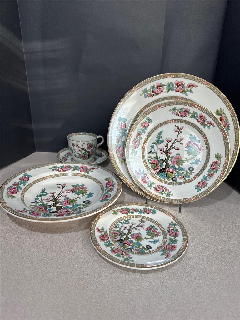 John Maddock & Sons China Indian Tree Greek Key 6 PC Place Setting ~Bowls - Picture 24 of 24