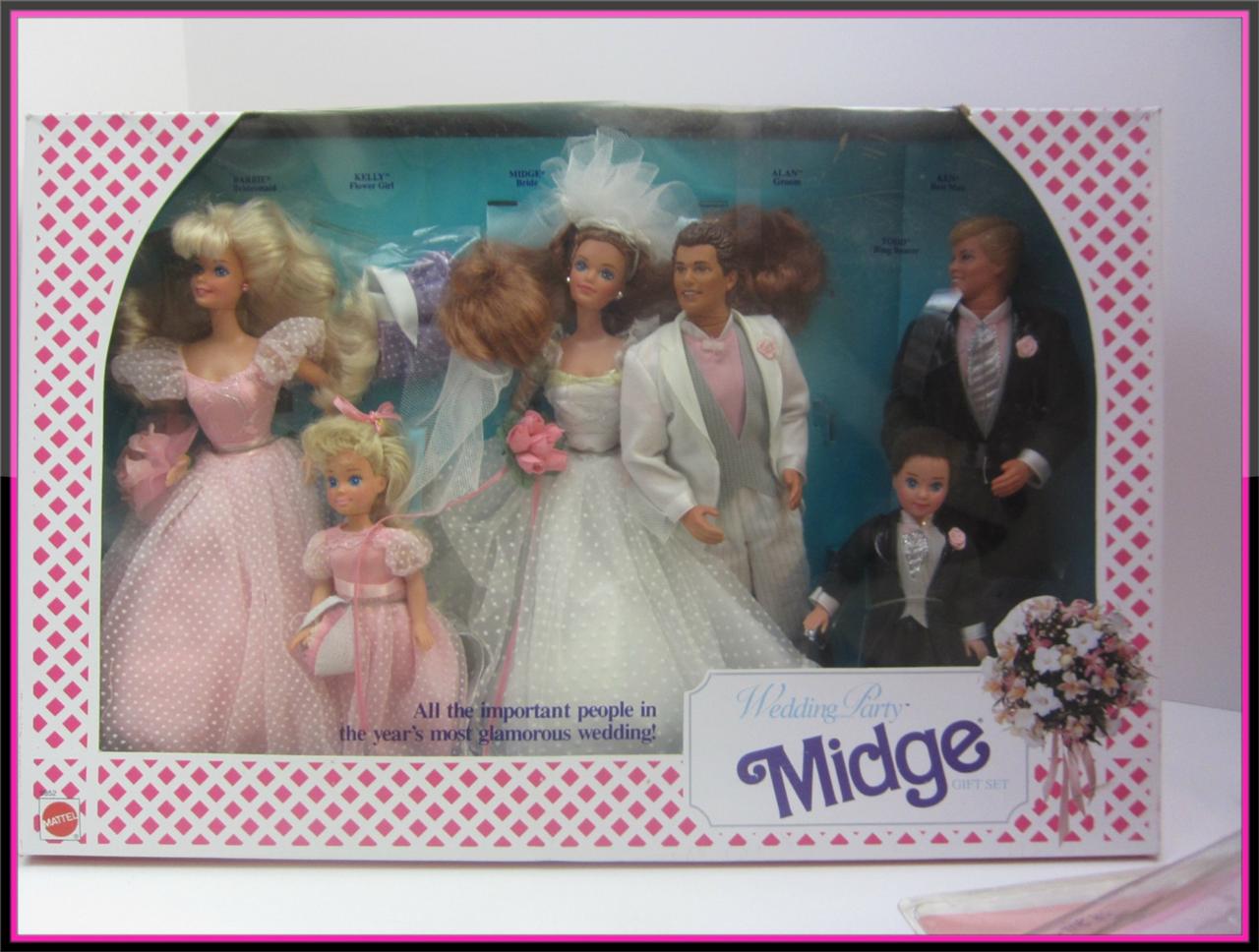 Wedding Party Midge Gift Set 1990 New NIB 6 doll lot, Alan flirting ...