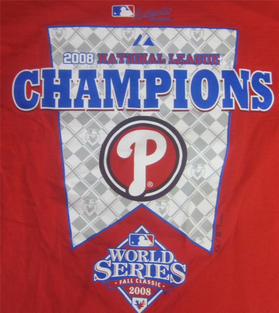 Mens T Shirt T-shirt Tee Baseball 2008 World Series National Phillies ...