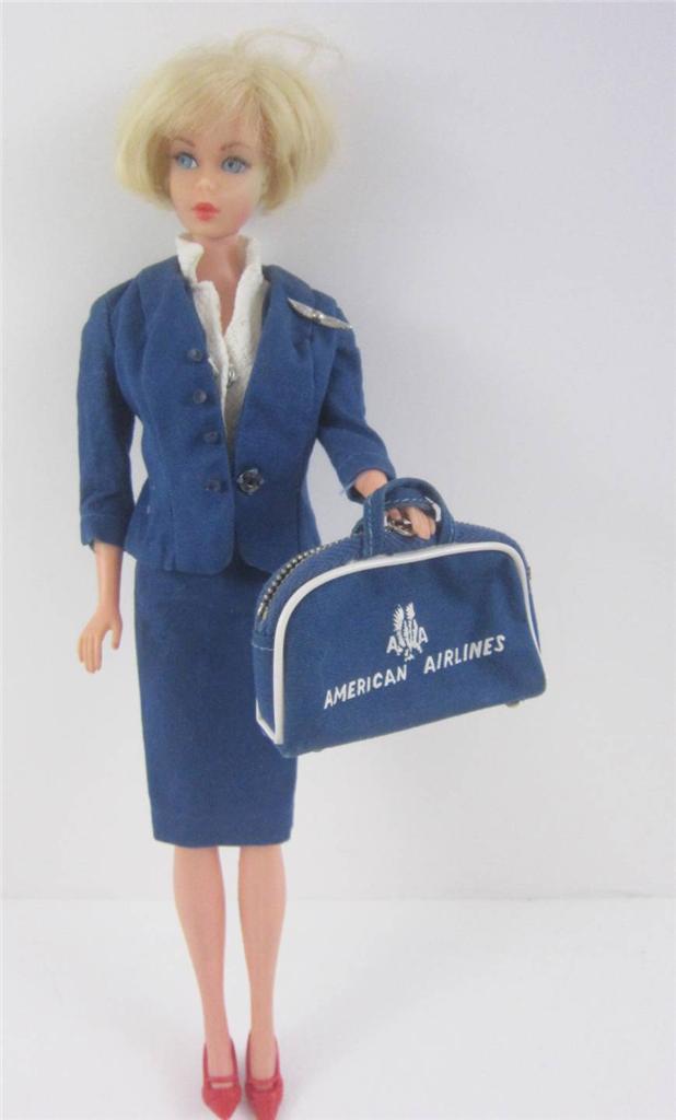 Barbie 1961 American Airline Stewardess Outfit 984 + Hair Fair Doll ...