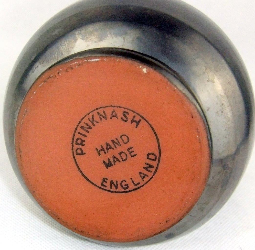 Vintage Prinknash Abbey Pottery Large Jug Pinched Spout Pewter Luster