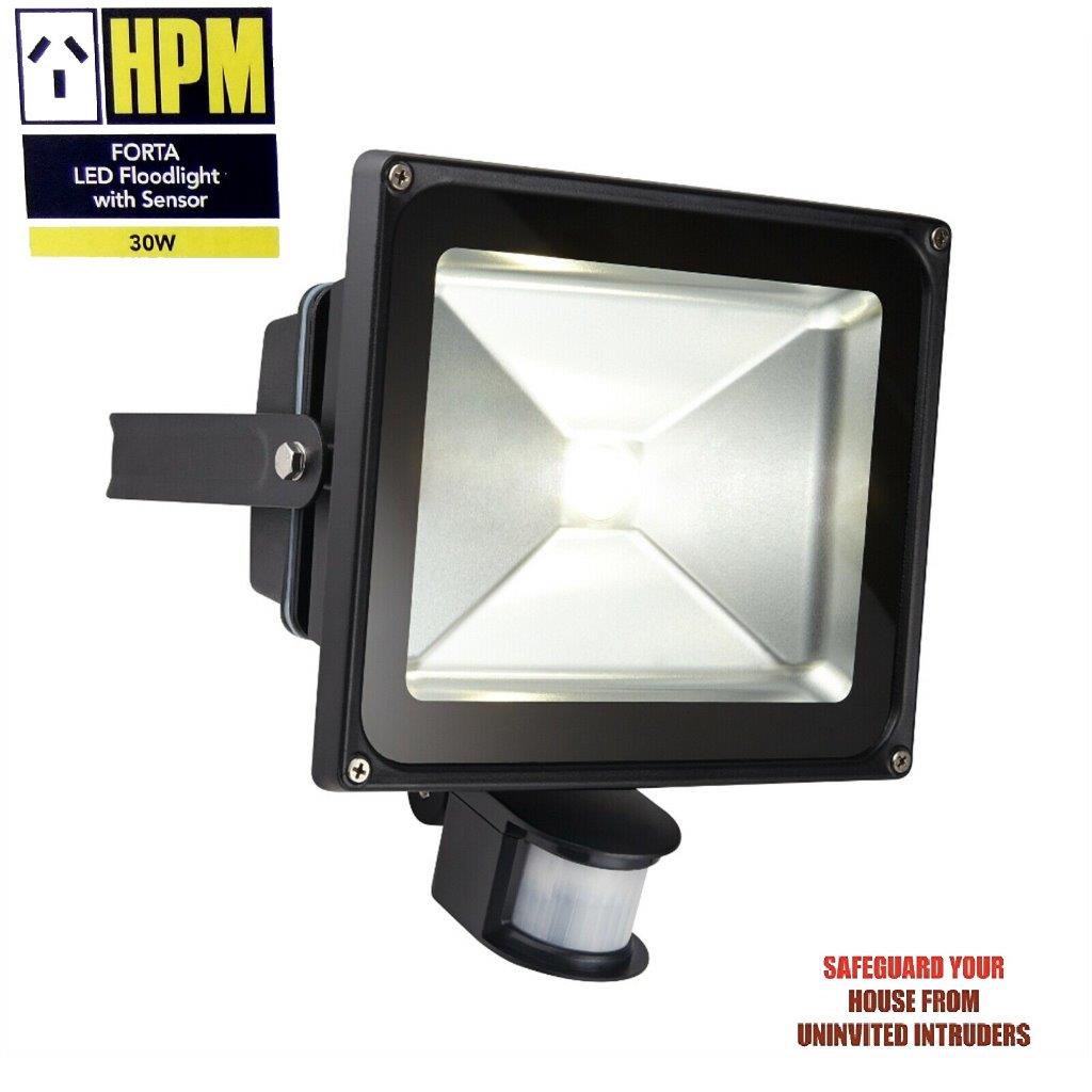 LED 30W Floodlight with Sensor Outdoor Large Area 2250 Lumens Flood