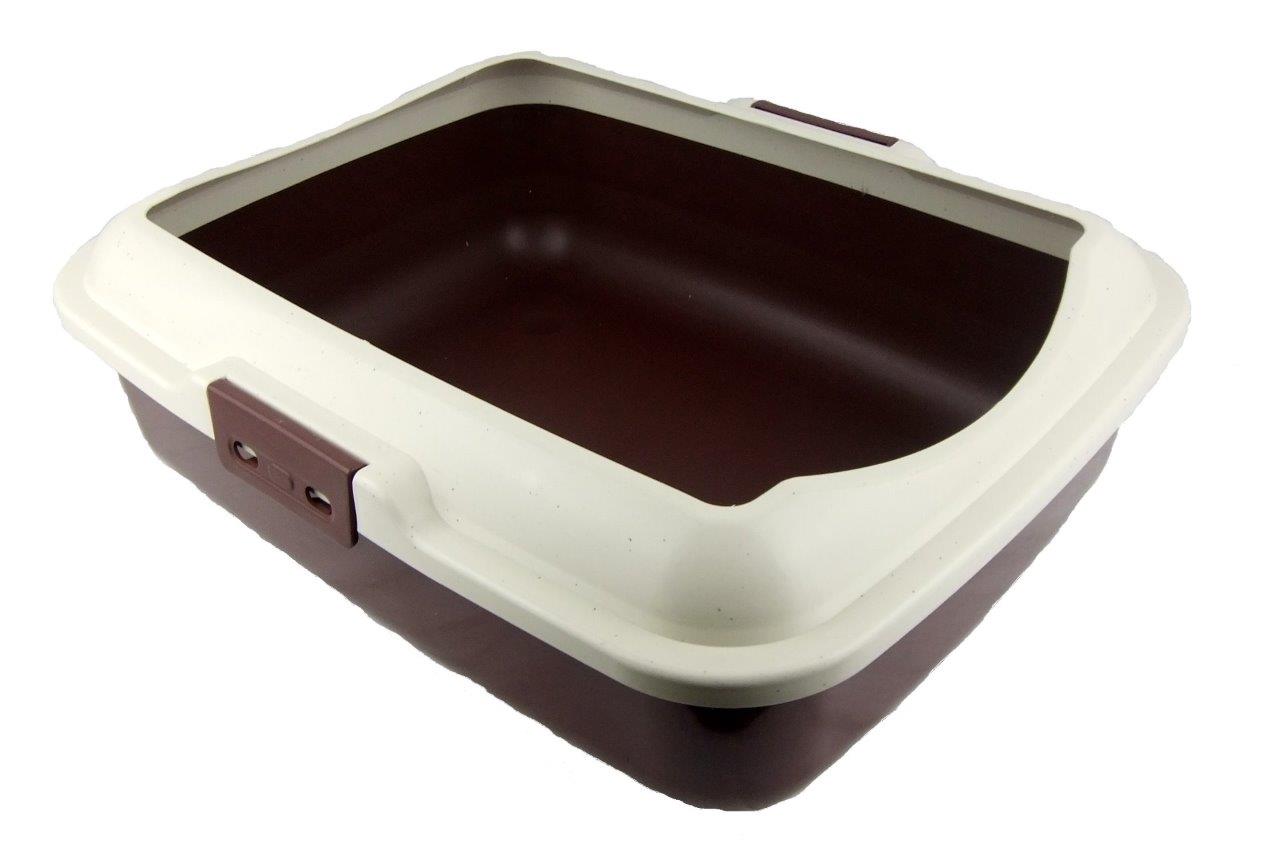 Cat Litter Box Tray With Rim Non Spill Portable Kitten Toilet Large