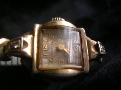 Vintage Ladies BENRUS 10k Gold RGP Watch Wristwatch w/ 4 Diamonds | eBay