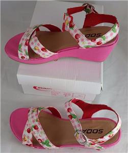 Soda Tiva IIS Girls Youth Pink Wedge Sandals