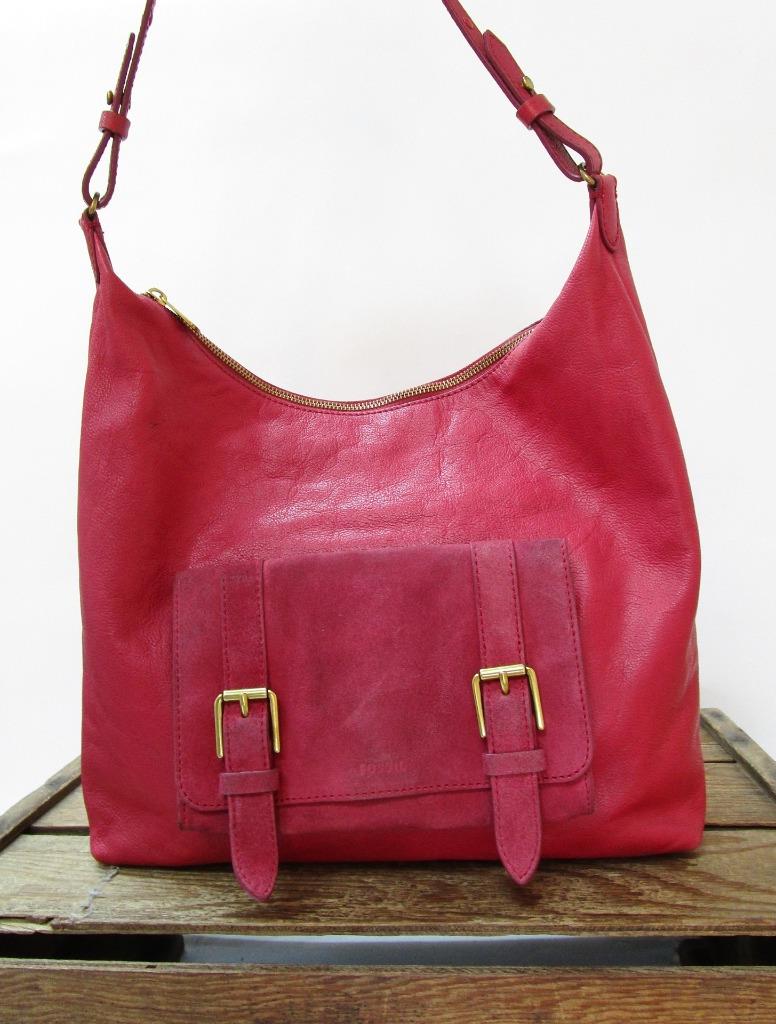 Fossil Red Leather Shoulder Bag