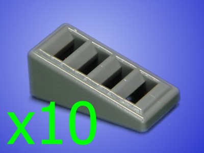 10 NEW Dark Blue Gray LEGO 1x2 Slope Grills Grille Grates Finishing
