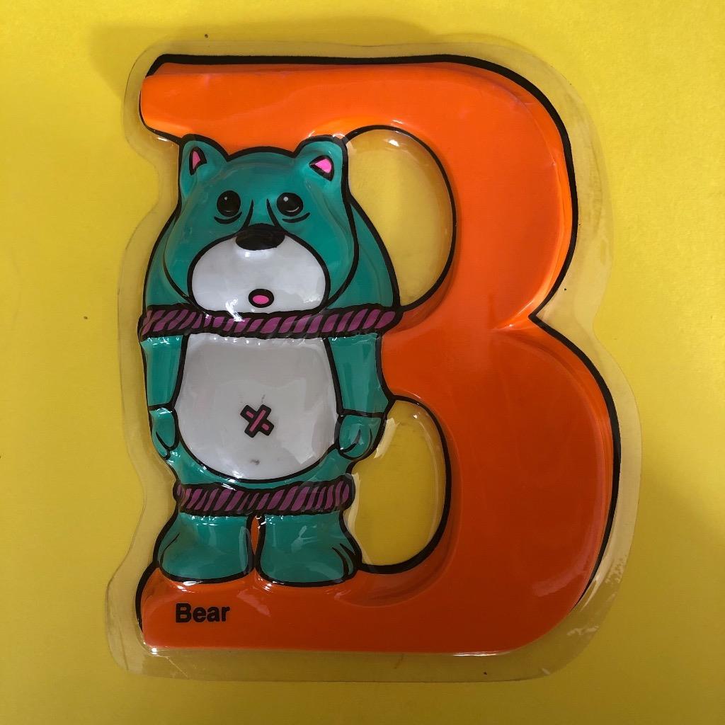 Vintage Nursery Kids Alphabet Wall Hanging 2D Molded Plastic Picture Letters  80s