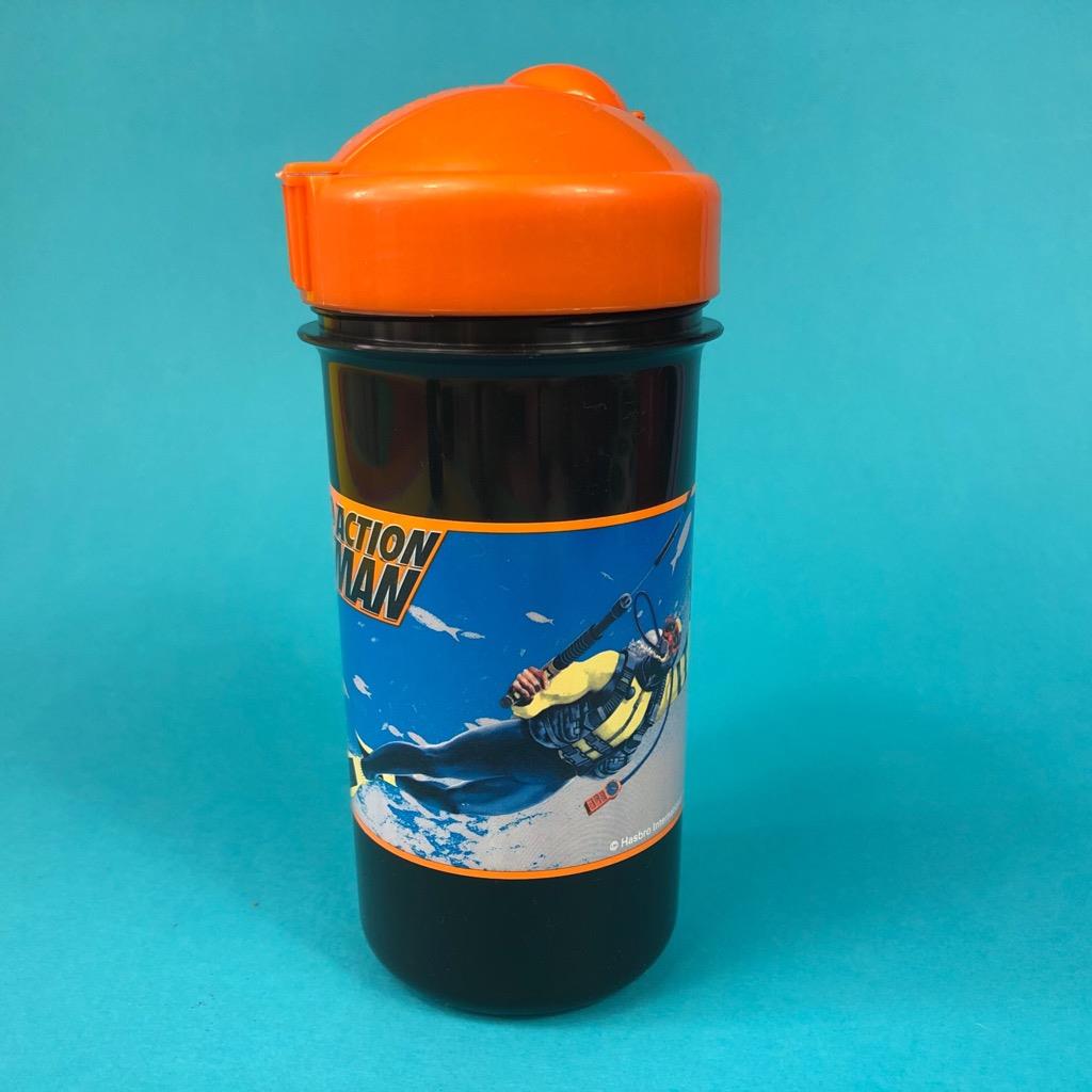 Vintage Action Man Black & Orange Toy Water Bottle Flip Lid Flasks 1990s Choose! - Picture 8 of 9