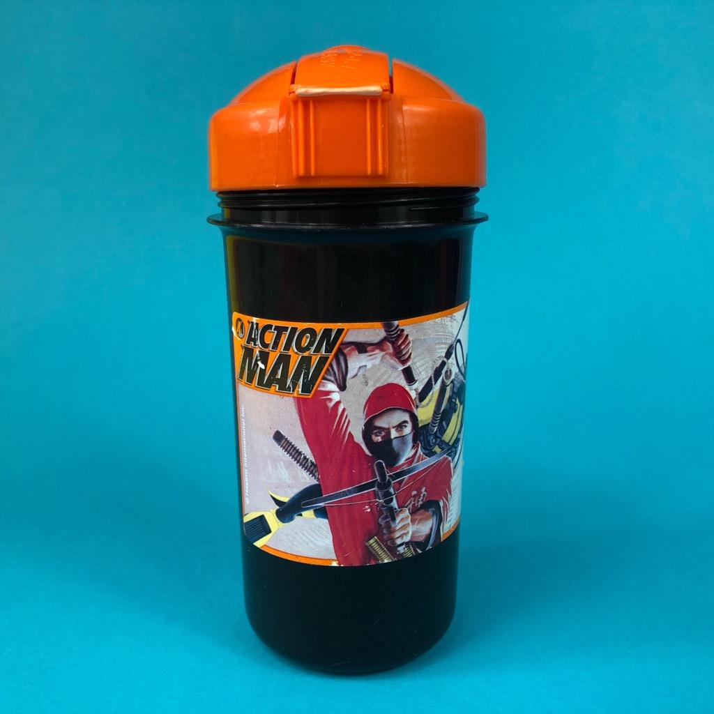 Vintage Action Man Black & Orange Toy Water Bottle Flip Lid Flasks 1990s Choose! - Picture 7 of 9