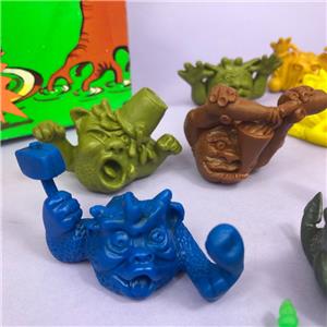 Vintage Mini Boglins PVC Toy Figures & Original Box Chief Silver