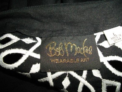 BOB MACKIE WEARABLE ART Black & White, Embroidered & Cutout Jacket ...