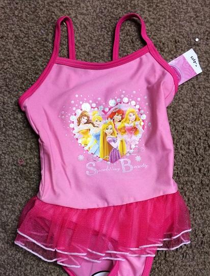 bnwt disney princess pretty tutu girls swimming costume swim