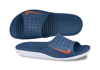 Nike Mens Solarsoft Slide Flip Flops Sandals/Pool Beach Shoes Blue ...
