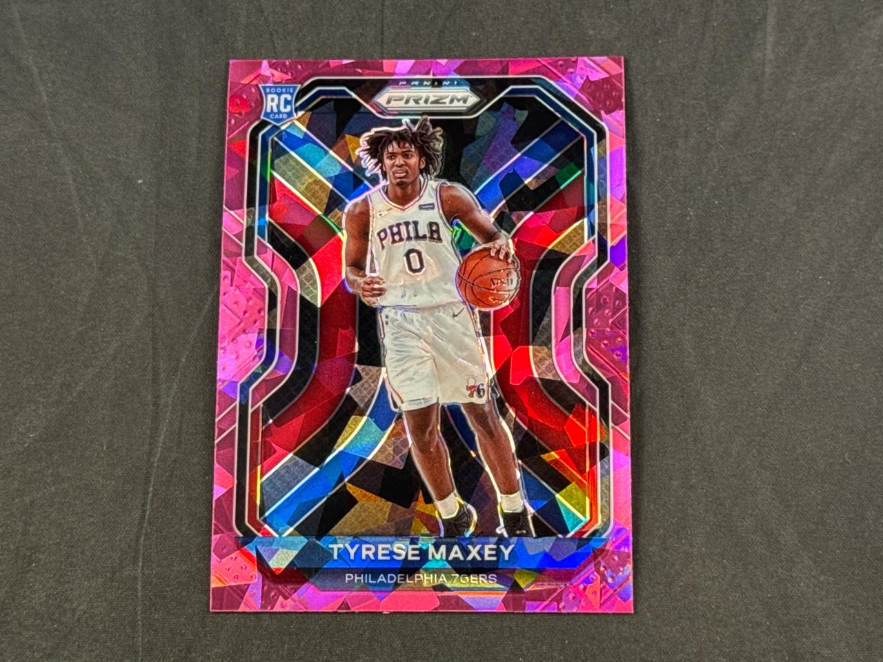 2020-21 PANINI PRIZM TYRESE MAXEY #256 ROOKIE PINK ICE PRIZMS SP 76ERS RC