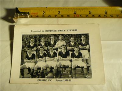 Falkirk F C 1956 57 Scottish Daily Express Football Photo Card