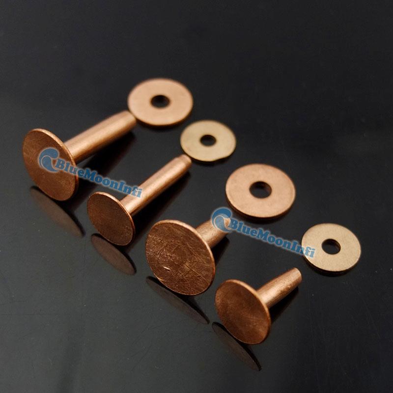 9mm 12mm Solid Copper Rivets & Burrs Leathercraft Fasteners Gauge Horse