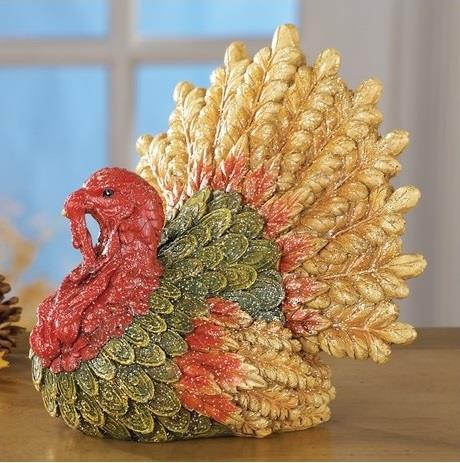 Autumn Fall Harvest Glittered Turkey Statue Figurine Thanksgiving Table Decor 47475877553 Ebay