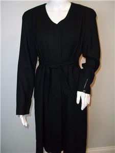 VTG J. Peterman 1997 Black Wool Dress Sz 8 Hidden Buttons ...