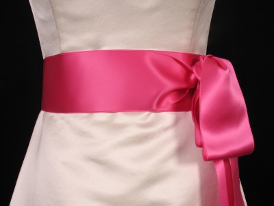 Hot Pink Double Faced Satin Ribbon Sash Bridal Wedding Bridesmaid Brand ...