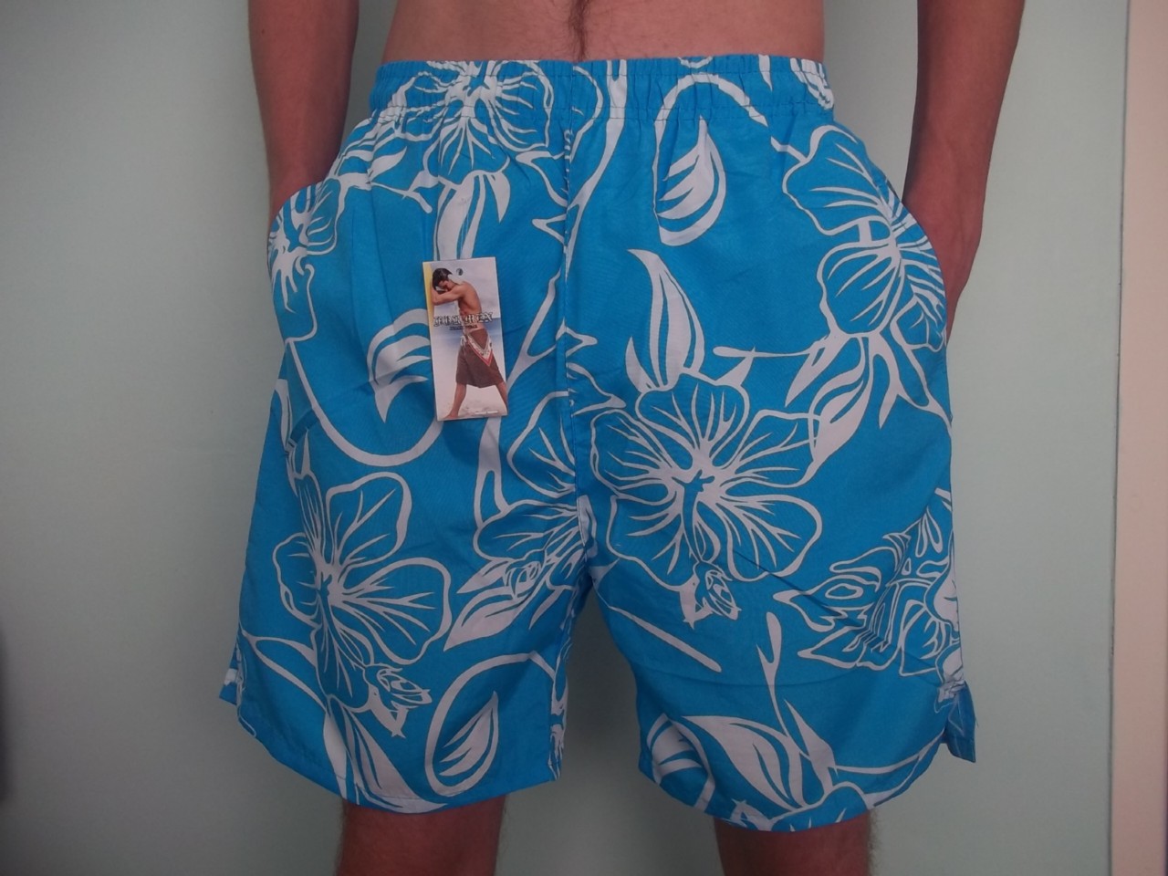 MENS BOYS Polyester Flower Shorts Elasticated Beachwear Multis Floral ...