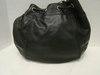 JUICY COUTURE LARGE BLACK LAMB LEATHER PACIFIC HOBO BAG SHOULDER ...