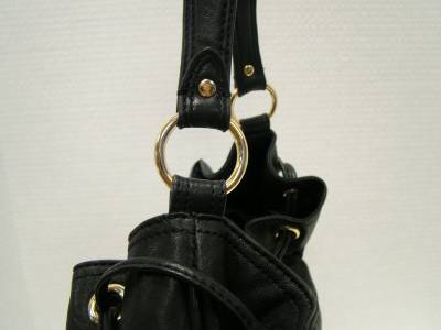 JUICY COUTURE LARGE BLACK LAMB LEATHER PACIFIC HOBO BAG SHOULDER ...