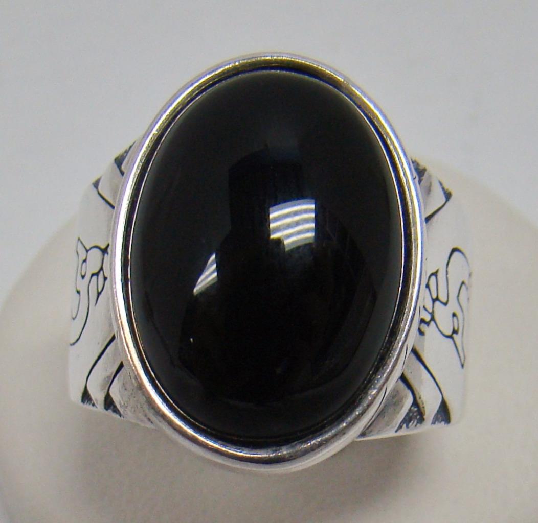 925 STERLING SILVER RING SZ 9 ONYX RING CASTINGS ON PARADE COP ...