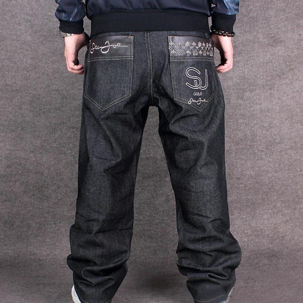 2016 New Mens Jeans Baggy Loose Denim HipHop Rap StreetWear Pants ...