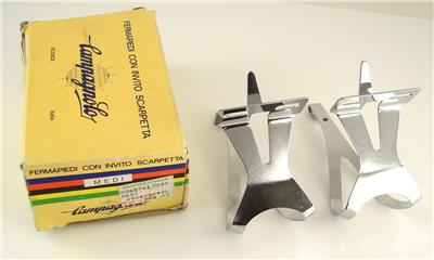 NOS CAMPAGNOLO Nuovo RECORD STEEL Pedal Toe CLIPS 80mm NEW + Boxed