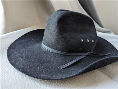 vintage STETSON cowboy hat BEAVER 4X black 7 western FUR FELTED | eBay
