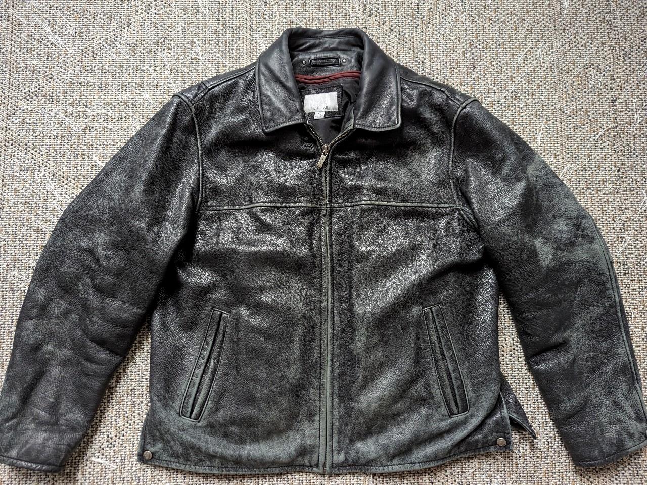 vintage WILSONS leather jacket MOTORCYCLE black XL distressed PATINA ...