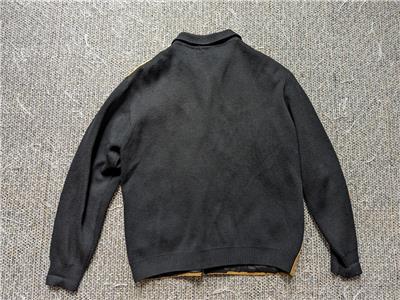vintage 1950s sweater CARDIGAN rockabilly L wool suede RICKY