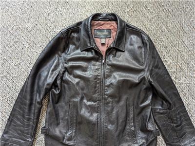 90s BANANA REPUBLICレザーカーコートXLブラックVINTAGE