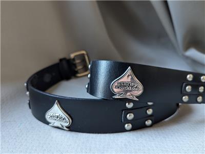 期間限定特別価格 vintage HARLEY ace CONCHO black 36 belt leather DAVIDSON ワイン