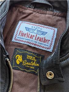 vintage FIVE STAR leather jacket 38 black GOATSKIN