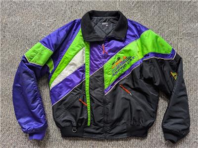 vintage ARCTIC CAT snowmobile jacket XLT coat TOP CAT black lime