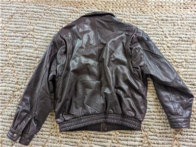 vintage BANANA REPUBLIC leather jacket XL bomber 1980s brown